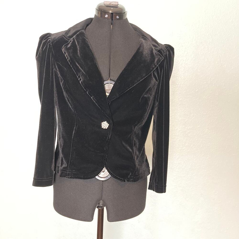 11 13 L Juniors No Boundaries black velvet business formal prom jacket blazer